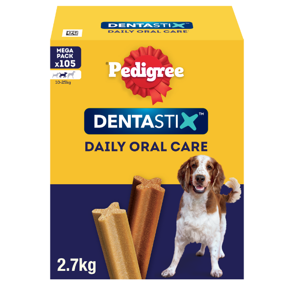 Pedigree Dentastix Medium snack per l'igiene orale - Snack dentali Pedigree Dentastix 105 pezzi