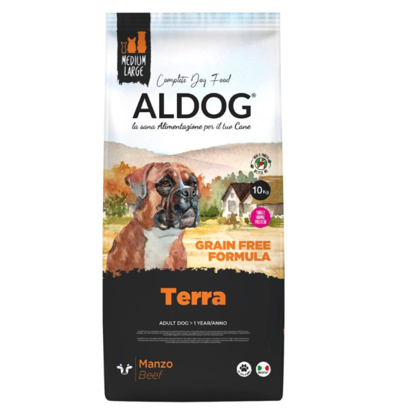 Aldog Terra Adult Medium/Large Gluten e Grain Free al manzo - 10 kg - Crocchette Monoproteiche Cane - 1° ORDINE? scegli lo sconto BZR5 / BZR20 + 200 punti fedeltà
