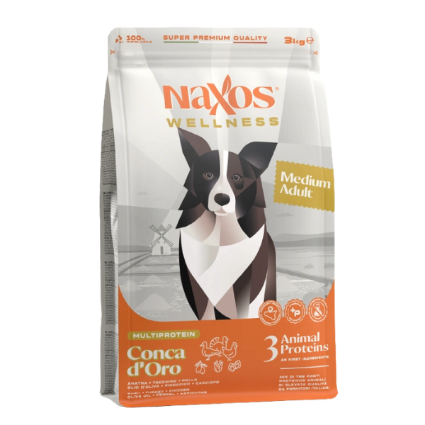 Naxos Wellness Adult Medium Conca d'oro - 12 kg - Croccantini per cani - 1° ORDINE? scegli lo sconto BZR5 / BZR20 + 200 punti fedeltà