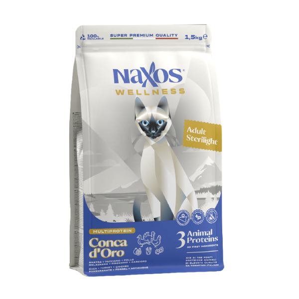 Naxos Wellness Sterilight Adult Cat Conca d'oro - 1,5 kg - 1° ORDINE? scegli lo sconto BZR5 / BZR20 + 200 punti fedeltà