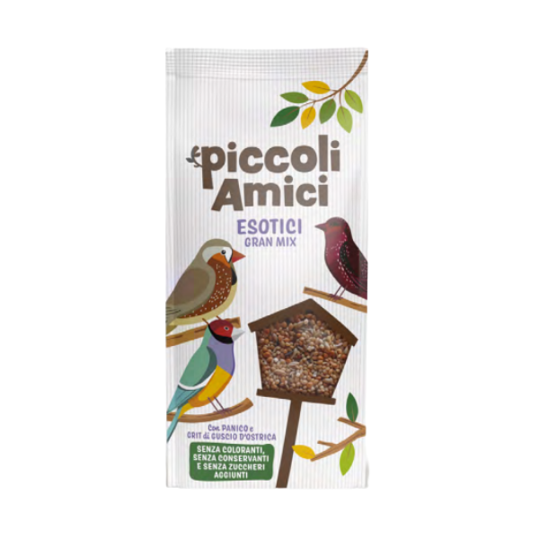 Piccoli Amici Gran Mix mangime per uccelli esotici - 1 kg - Mangime per uccelli - 1° ORDINE? scegli lo sconto BZR5 / BZR20 + 200 punti fedeltà