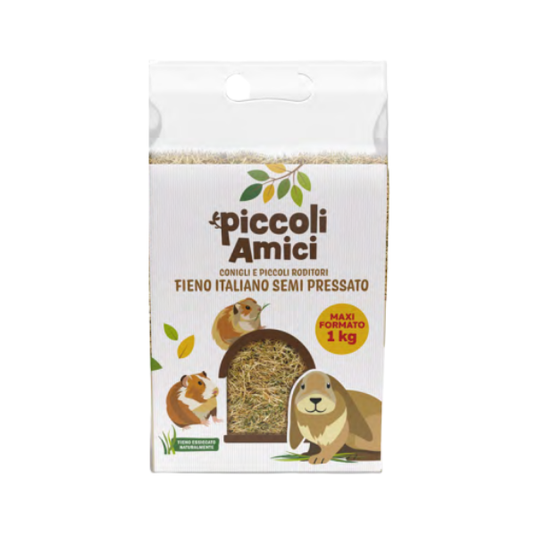 Piccoli Amici Fieno Italiano Semi Pressato per Conigli e Piccoli Roditori - 1 kg - Mangime per conigli - 1° ORDINE? scegli lo sconto BZR5 / BZR20 + 200 punti fedeltà