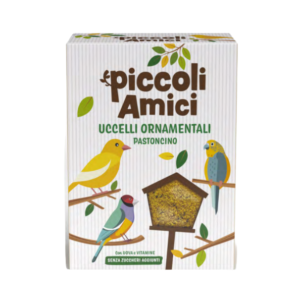 Piccoli Amici Pastoncino per Uccelli Ornamentali - 400 gr - Mangime per uccelli - 1° ORDINE? scegli lo sconto BZR5 / BZR20 + 200 punti fedeltà