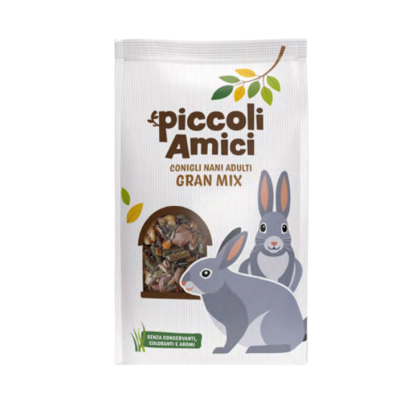 Piccoli Amici Gran Mix per Conigli Nani Adulti - 2,5 kg - Mangime per conigli - 1° ORDINE? scegli lo sconto BZR5 / BZR20 + 200 punti fedeltà