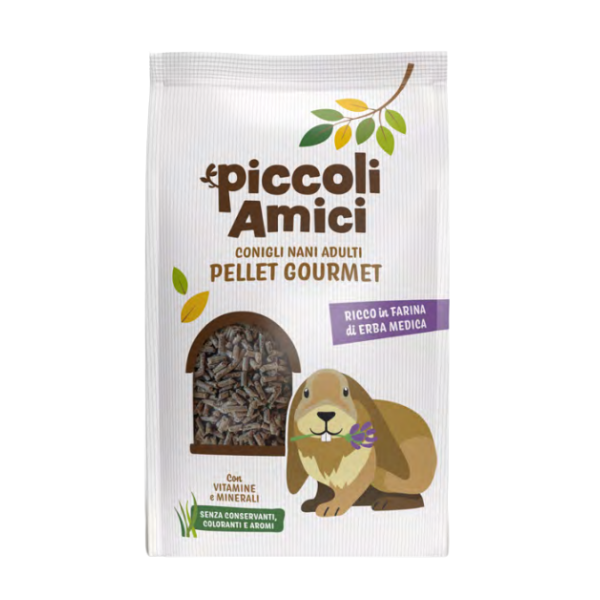 Piccoli Amici Pellet Gourmet per Conigli Nani Adulti - 2,5 kg - Mangime per conigli - 1° ORDINE? scegli lo sconto BZR5 / BZR20 + 200 punti fedeltà