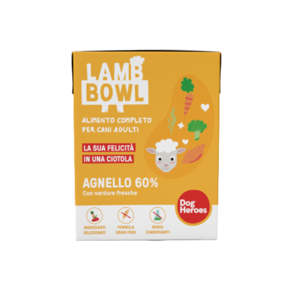 Dog Heroes Adult All Breeds Bowl Monoproteico Grain Free 390 gr - agnello - Umido Monoproteico Cane - 1° ORDINE? scegli lo sconto BZR5 / BZR20 + 200 punti fedeltà