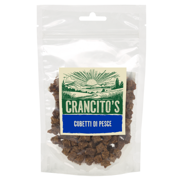 Crancito's snack naturale Dog Adult Cubetti - Pesce - 80 gr - 1° ORDINE? scegli lo sconto BZR5 / BZR20 + 200 punti fedeltà