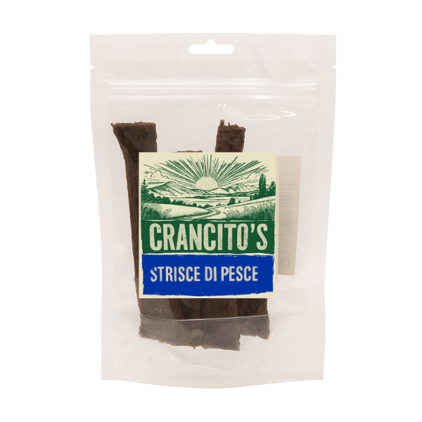 Crancito's snack naturale Dog Adult Strisce - Pesce - 80 gr - 1° ORDINE? scegli lo sconto BZR5 / BZR20 + 200 punti fedeltà