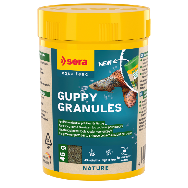 Sera Guppy Granules mangime per pesci Guppy - 100 ml - 1° ORDINE? scegli lo sconto BZR5 / BZR20 + 200 punti fedeltà