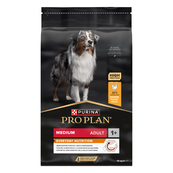 Purina Pro Plan Everyday Nutrition Medium Adult Crocchette Cane Pollo - 10 kg - Croccantini per cani - 1° ORDINE? scegli lo sconto BZR5 / BZR20 + 200 punti fedeltà