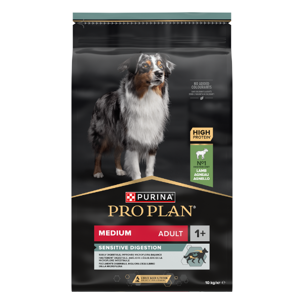 Purina Pro Plan Sensitive Digestion Medium Adult Crocchette Cane Agnello - 10 kg - Croccantini per cani - 1° ORDINE? scegli lo sconto BZR5 / BZR20 + 200 punti fedeltà