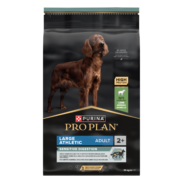 Purina Pro Plan Large Adult Athletic Sensitive Digestion Agnello e Riso - 10 kg - Croccantini per cani - 1° ORDINE? scegli lo sconto BZR5 / BZR20 + 200 punti fedeltà