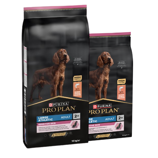 Purina Pro Plan Sensitive Skin Large Athletic Adult Crocchette Cane Salmone