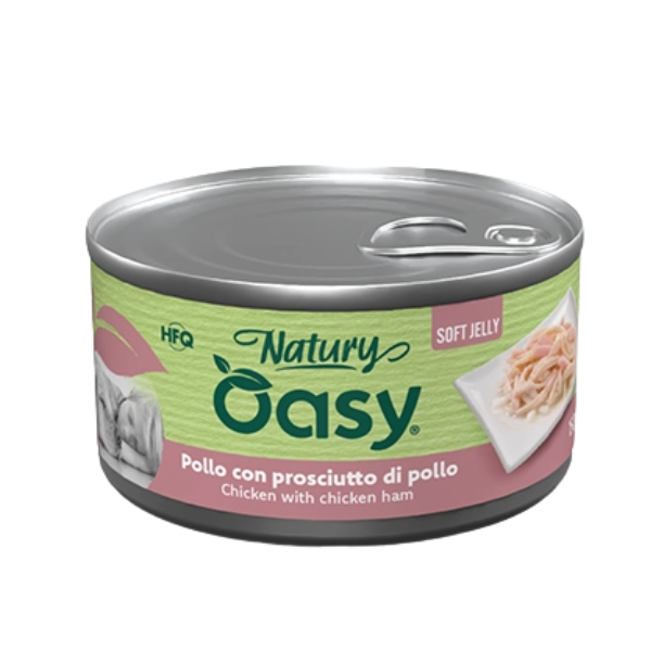 Oasy Natury Dog Adult Soft Jelly 150 gr - pollo con prosciutto di pollo - Confezione da 6 pezzi - Cibo Umido per Cani - 1° ORDINE? scegli lo sconto BZR5 / BZR20 + 200 punti fedeltà