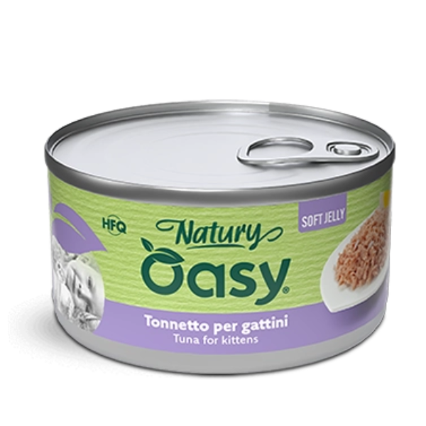 Oasy Natury Kitten in Soft Jelly 150 gr - tonnetto - Confezione da 6 pezzi - 1° ORDINE? scegli lo sconto BZR5 / BZR20 + 200 punti fedeltà
