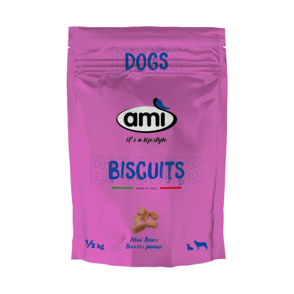 Amì Small Gestures of Love Biscotti per cani 500 gr - frutti di bosco - 1° ORDINE? scegli lo sconto BZR5 / BZR20 + 200 punti fedeltà