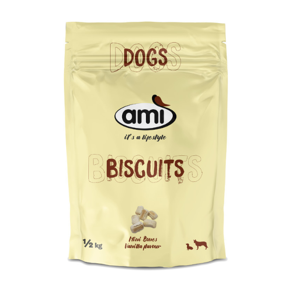 Amì Small Gestures of Love Biscotti per cani 500 gr - vaniglia - 1° ORDINE? scegli lo sconto BZR5 / BZR20 + 200 punti fedeltà