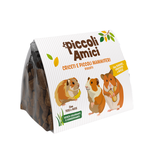 Piccoli Amici Biscotti per criceti e piccoli mammiferi 100 gr - banane, arachidi e miele - 1° ORDINE? scegli lo sconto BZR5 / BZR20 + 200 punti fedeltà