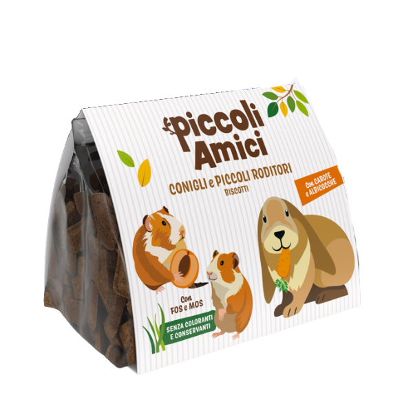 Piccoli Amici Biscotti per conigli e roditori 100 gr - carote e albicocche - 1° ORDINE? scegli lo sconto BZR5 / BZR20 + 200 punti fedeltà