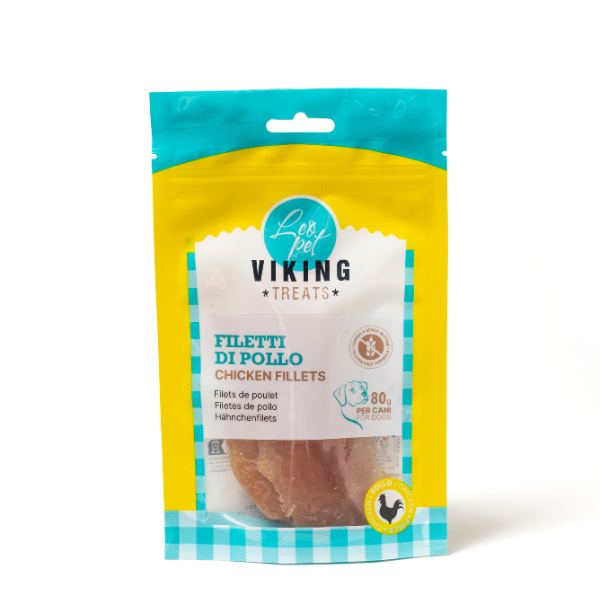 Viking Treats Snack Naturale Dog Filetti 80 gr - pollo - 1° ORDINE? scegli lo sconto BZR5 / BZR20 + 200 punti fedeltà