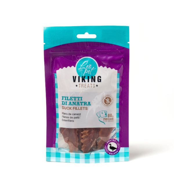 Viking Treats Snack Naturale Dog Filetti 80 gr - anatra - 1° ORDINE? scegli lo sconto BZR5 / BZR20 + 200 punti fedeltà