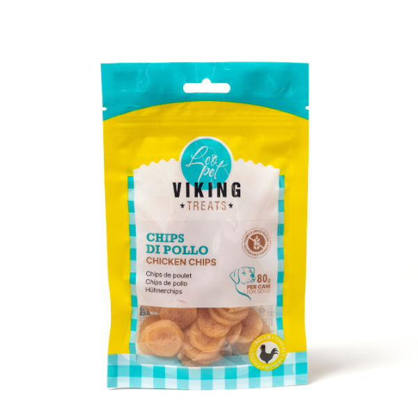 Viking Treats Snack Naturale Dog Chips 80 gr - Pollo - 1° ORDINE? scegli lo sconto BZR5 / BZR20 + 200 punti fedeltà