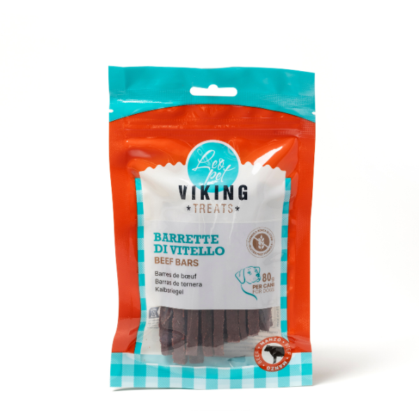 Viking Treats Snack Naturale Dog Barrette 80 gr - vitello - 1° ORDINE? scegli lo sconto BZR5 / BZR20 + 200 punti fedeltà