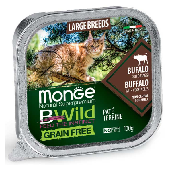 Monge Natural Super Premium Bwild Grain Free Cat 100 gr - Bufalo con ortaggi - Cibo umido per gatti - SPEDIZIONE GRATIS 1° ORDINE + scegli lo sconto BZR5 / BZR20