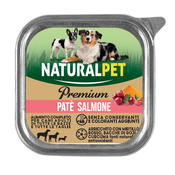 NaturalPet Premium Dog Adult All Breeds Patè 150 gr - Salmone e mirtilli - SPEDIZIONE GRATIS 1° ORDINE + scegli lo sconto BZR5 / BZR20
