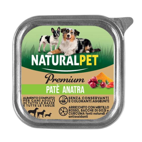 NaturalPet Premium Dog Adult All Breeds Patè 150 gr - Anatra e mirtilli - SPEDIZIONE GRATIS 1° ORDINE + scegli lo sconto BZR5 / BZR20