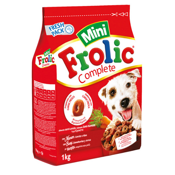 Image of Frolic Complete Dog Mini con Manzo, Carote e cereali - 1 kg Croccantini per cani