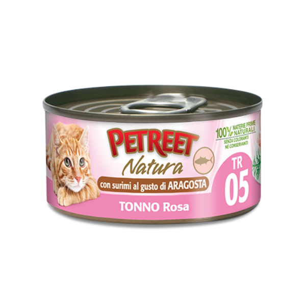 Petreet Natura Cat 70 gr - Tonno, surimi e aragosta Confezione da 6 pezzi