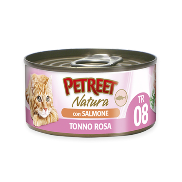 Petreet Natura Cat 70 gr - Tonno e salmone Confezione da6 pezzi