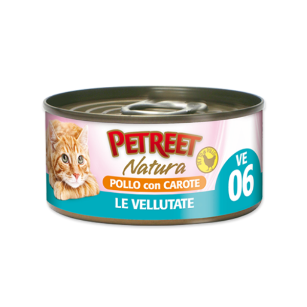 Petreet Vellutate Cat 70 gr - Pollo e carote Confezione da 24 pezzi