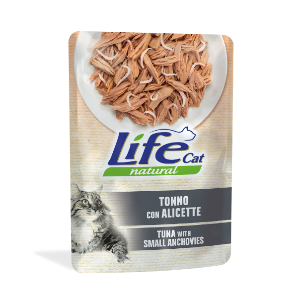 Image of Life Cat Natural Bustine 70 gr - Tonno e alicette Confezione da 30 pezzi Cibo umido per gatti