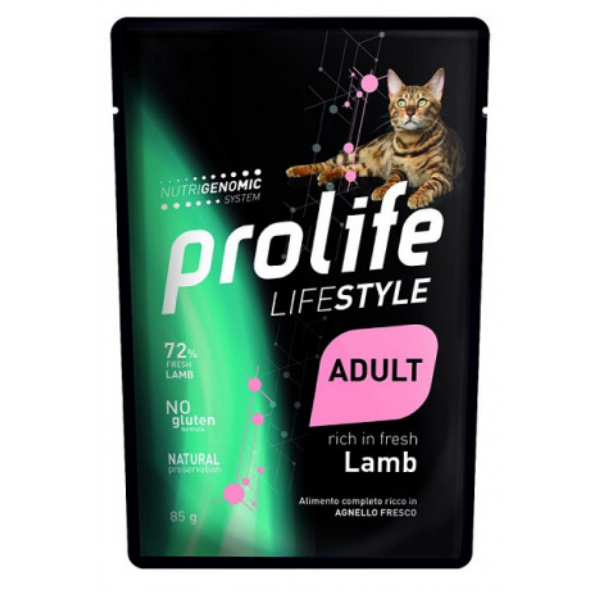 Image of Prolife Lifestyle Gatto Adult Umido 85 gr - Agnello Confezione da 12 pezzi Cibo umido per gatti