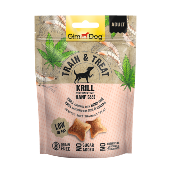 Image of Gim Dog Train&Treat Snack 125 gr - Krill raffinato con semi di Canapa 9039049