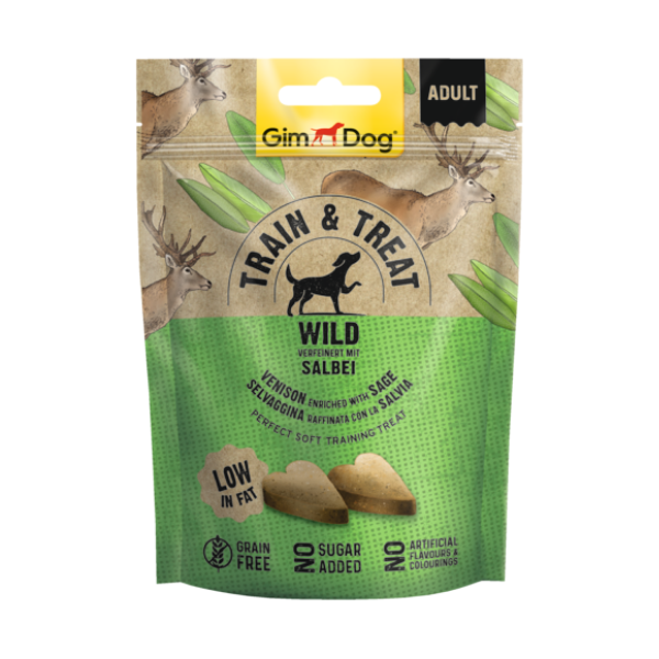 Image of Gim Dog Train&Treat Snack 125 gr - Selvaggina raffinata con Salvia 9039050