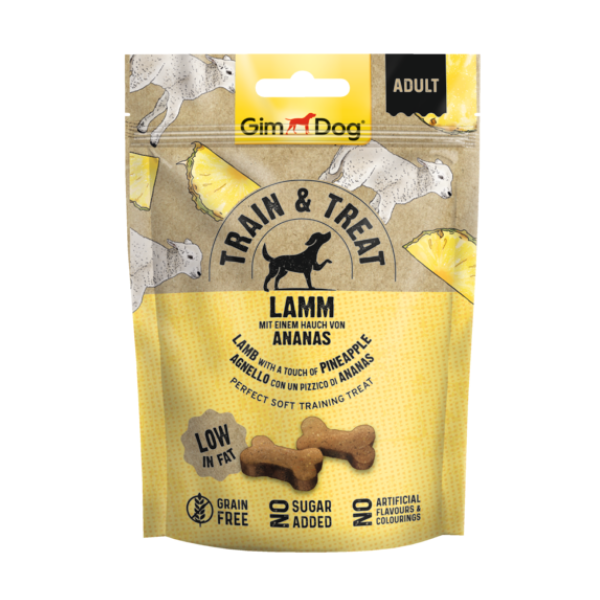 Image of Gim Dog Train&Treat Snack 125 gr - Agnello con un pizzico di Ananas 9039051