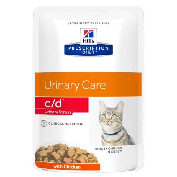Image of Hill's Prescription Diet c/d Urinary Stress Feline 85 gr - Pollo Confezione da 12 pezzi Dieta Veterinaria per Gatti