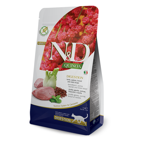 Image of Farmina N&D Grain Free Quinoa Gatto Digestion Agnello - 5 Kg Croccantini per gatti