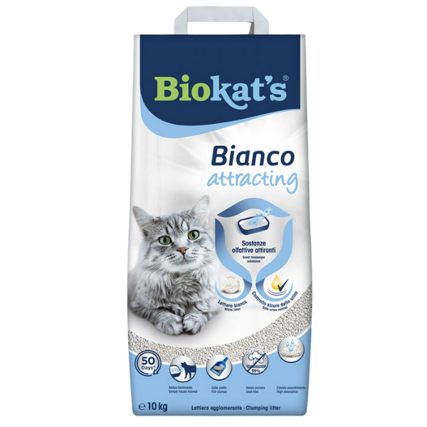 Image of Biokat's Bianco Attracting Lettiera Agglomerante con Attrattivo - Sacchetto da 10 kg 9004230