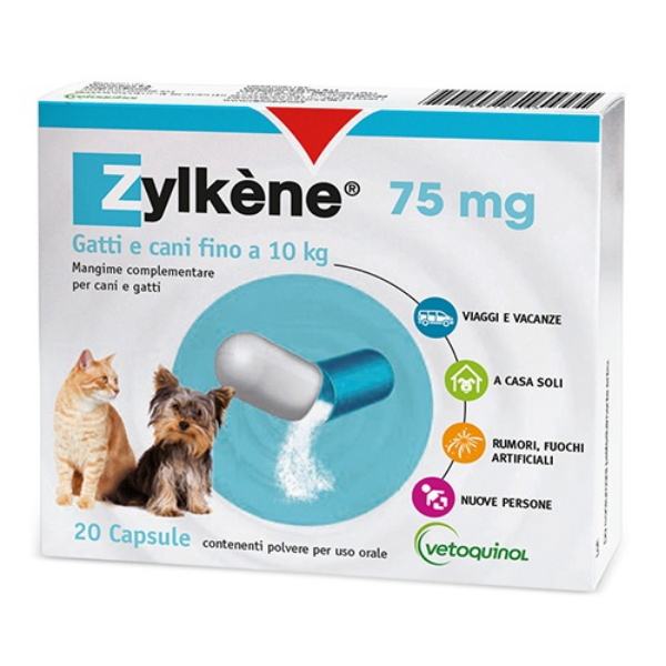 Zylkene Vetoquinol Neo Rilassante per cane e gatto - 75 mg - 20 cps - 1° ORDINE? scegli lo sconto BZR5 / BZR20 + 200 punti fedeltà