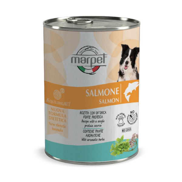 Image of Marpet Aequilibria Vet dietetico umido cane 400 gr - Salmone Confezione da 6 pezzi Cibo Umido per Cani