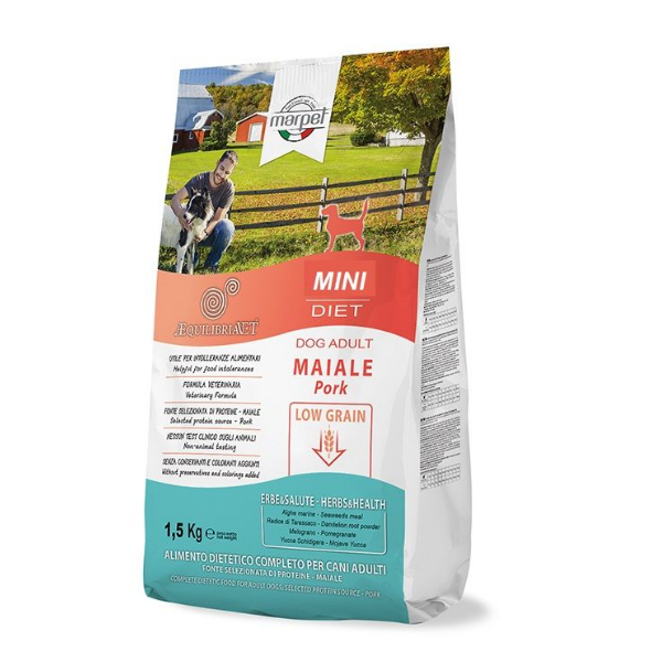 Marpet Aequilibria Vet Low Grain Dog Mini Maiale - 1,5 kg - Crocchette Monoproteiche Cane