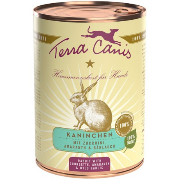 Terra Canis Classic Adult All Sizes 400 gr - Coniglio con Zucchine Amaranto e Aglio Orsino Confezione da 6 pezzi