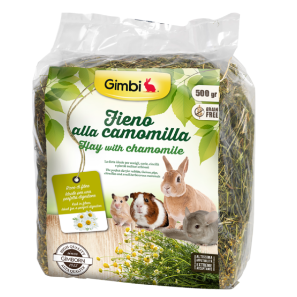 Gimbi Fieno Ricco di Fibre 500 gr - Fieno alla Camomilla