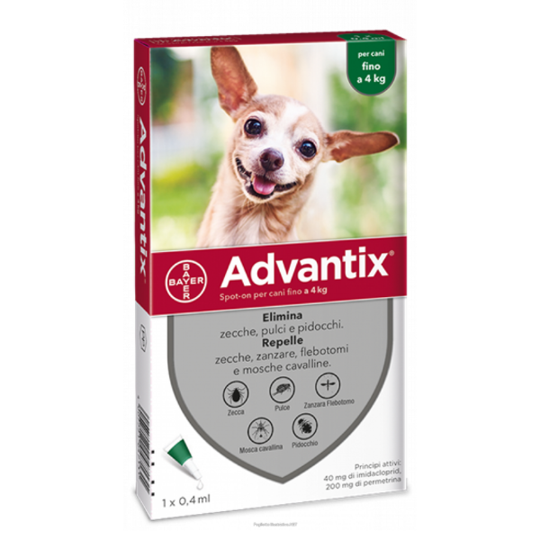 Image of Advantix Spot-On per cani fino a 4 kg : 1 pipetta