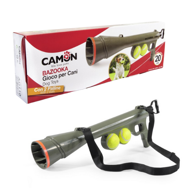 Bazooka Lancia Palline Camon - 1 bazooka + 2 palline da tennis