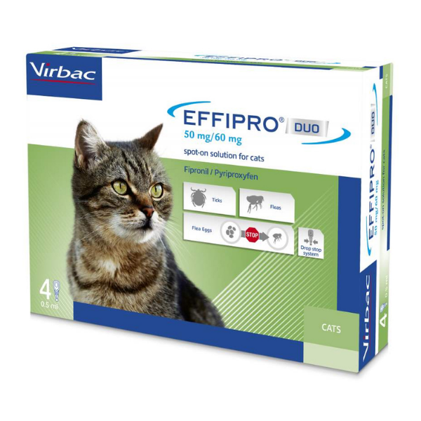 Image of Virbac Effipro Duo Spot-On Gatti : 4 pipette per gatti da 1 a 6 kg